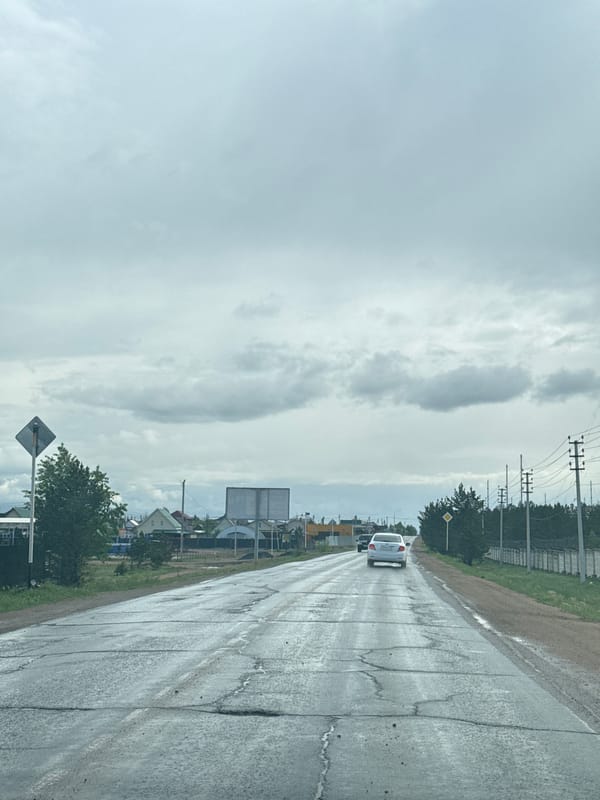 Morning journey documented: wet roads, dragon fruit, neighborhood scenes
