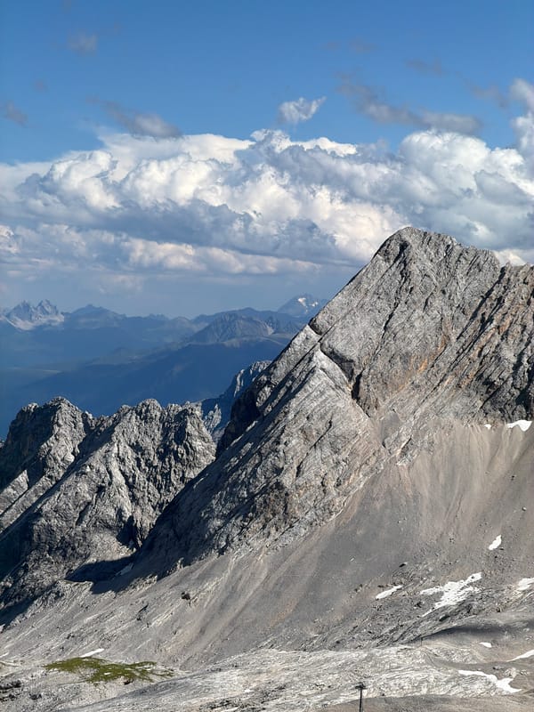 On a gravelly Alpine slope above Garmisch-Partenkirchen