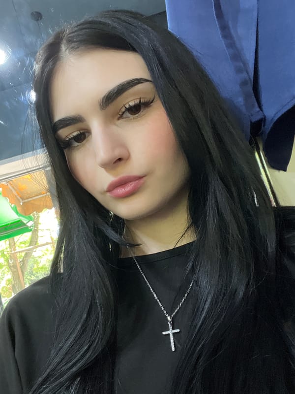 Woman takes selfies in Burgas, Bulgaria