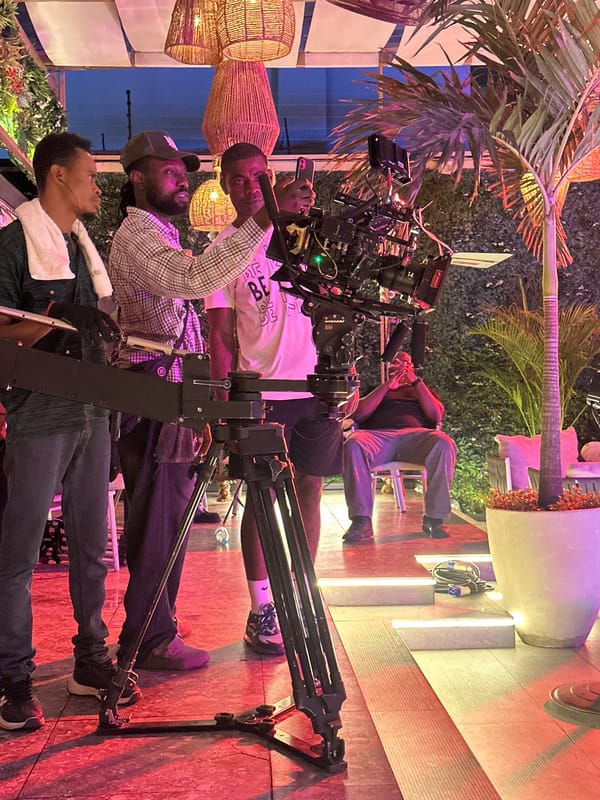 Film crew shoots overnight production in Itirin, Nigeria