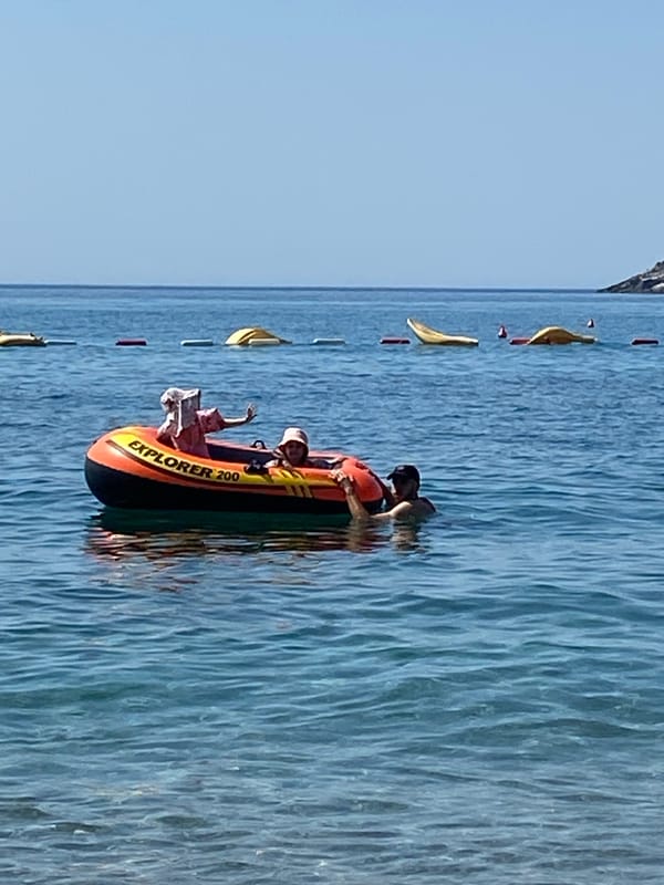 Lazy morning on an inflatable raft off the Montenegro coast