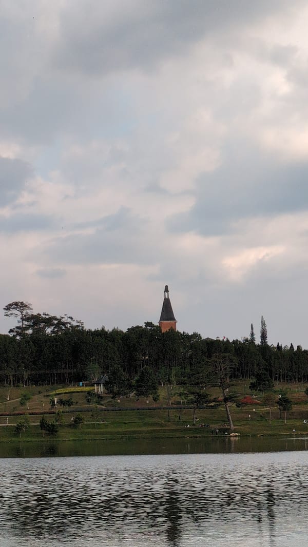Lakeside landscape observed in Da Lat, Vietnam