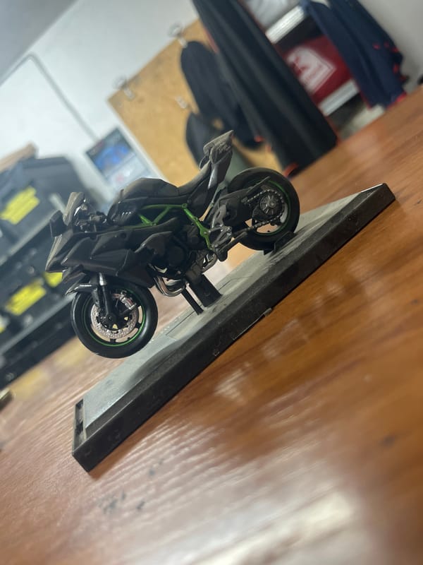 Diecast motorcycle models and everyday objects in Burgas