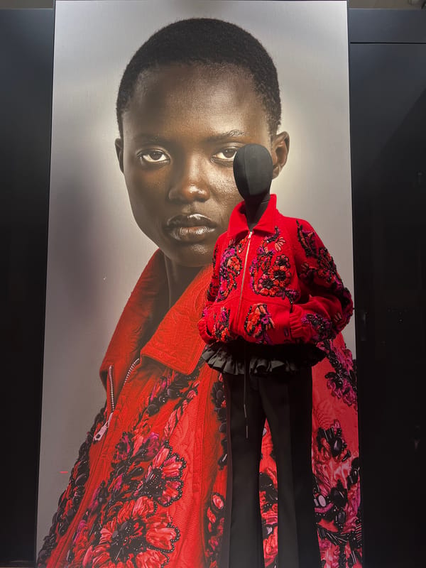 Portrait poster displayed in dimly lit Antwerp interior