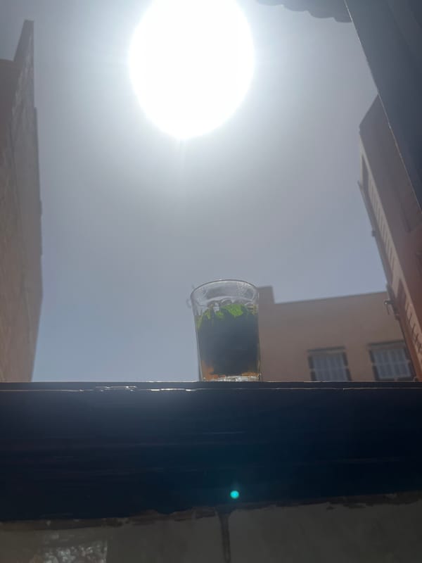Mint tea moment captured from Ouaouizert window view