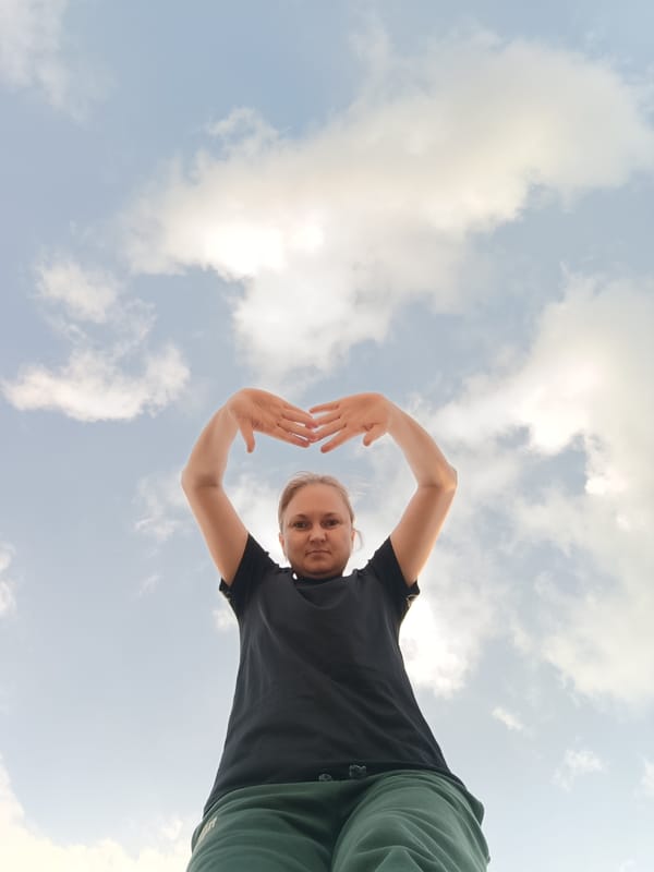 Woman photographed in multiple poses in rural Russian village
