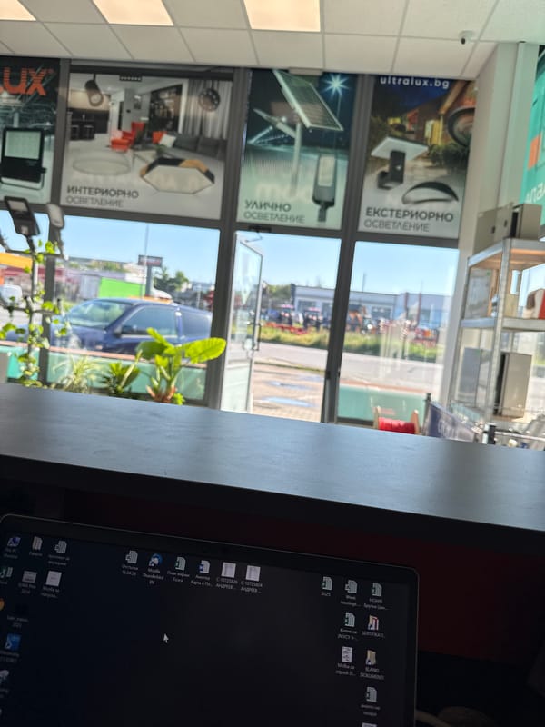 Morning scenes captured at Shumen retail district and gas station