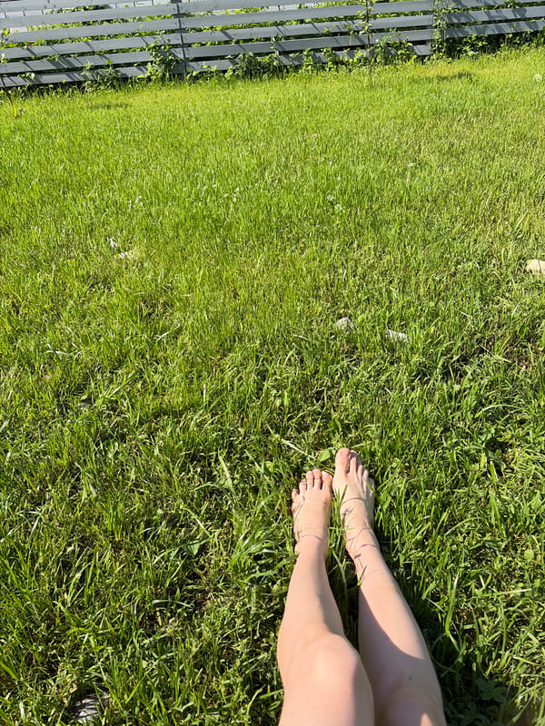 Lazy morning outside, then dishes and eggs on the stove.