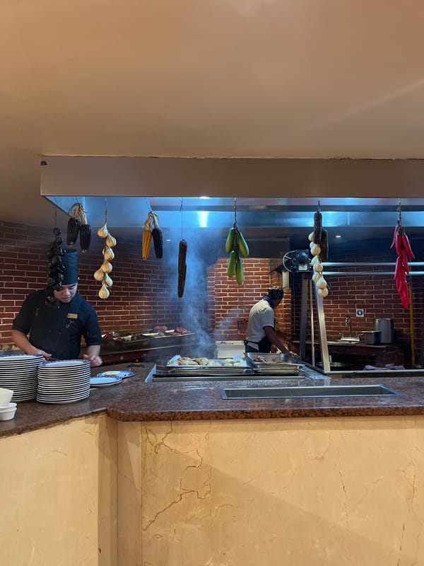 Late-night dining scenes captured in Playa del Carmen restaurants