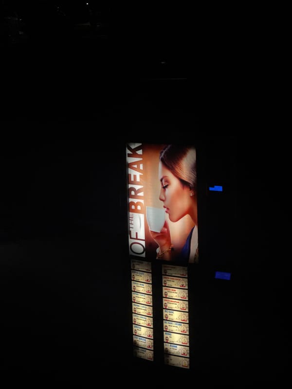 Coffee kiosk spotted with 'The Break' advertisement in Varna