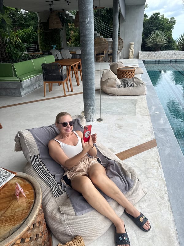 Lazy morning at a Ko Samui infinity pool terrace