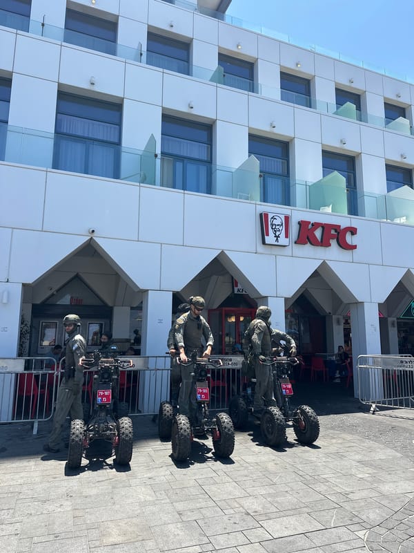 Morning scenes captured across Tel Aviv hotel and street areas