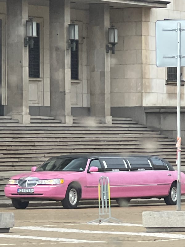 Pink limousine spotted parked in central Sofia