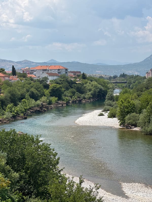 Morning along the Morača River and parks of Podgorica