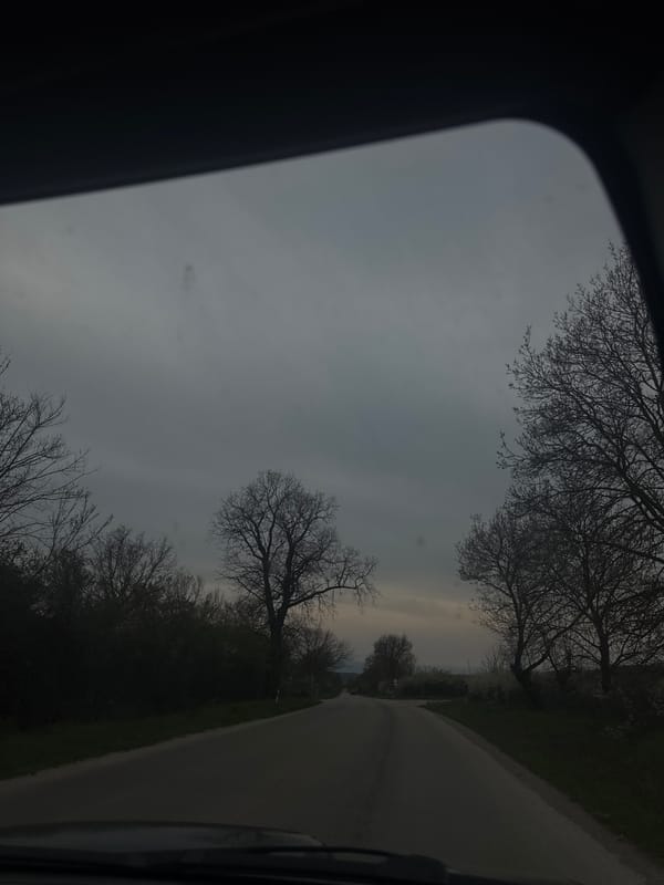 Driver documents rural road journey near Montana, Bulgaria