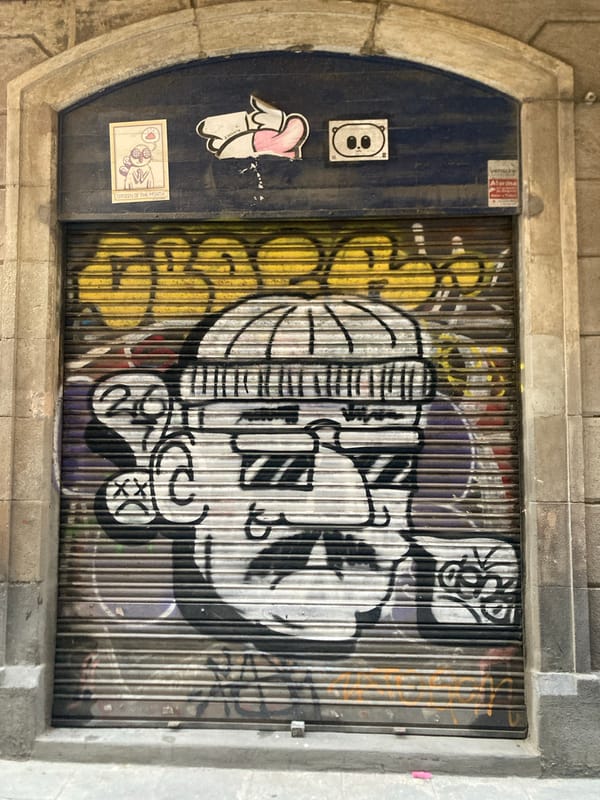 Barcelona street art and architecture on a July afternoon