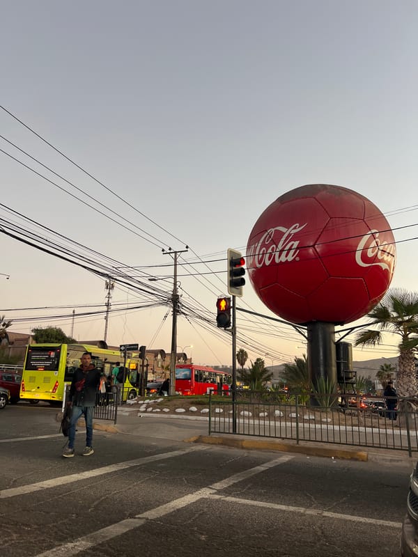 Evening street life documented in Arica, Chile