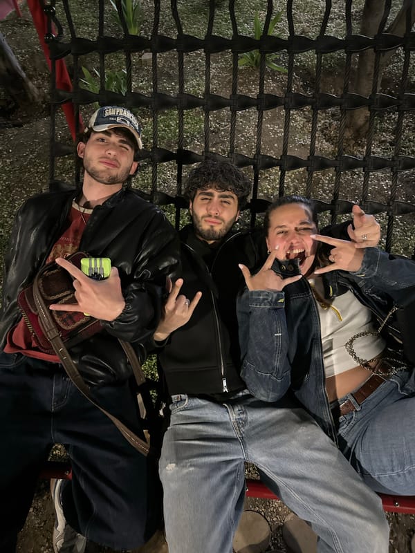 Young adults gather at illuminated Yerevan playground after dark