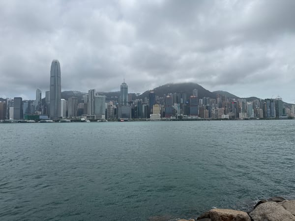 Early morning harbor scenes documented in Hong Kong