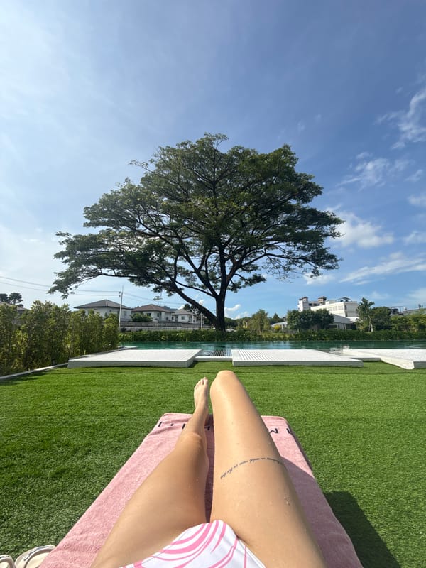 Lazy afternoon by the pool in Ratsada, Thailand