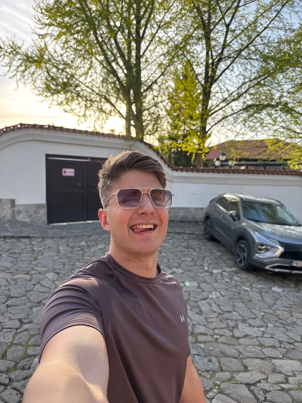 Tourist documents selfie session across historic Plovdiv landmarks