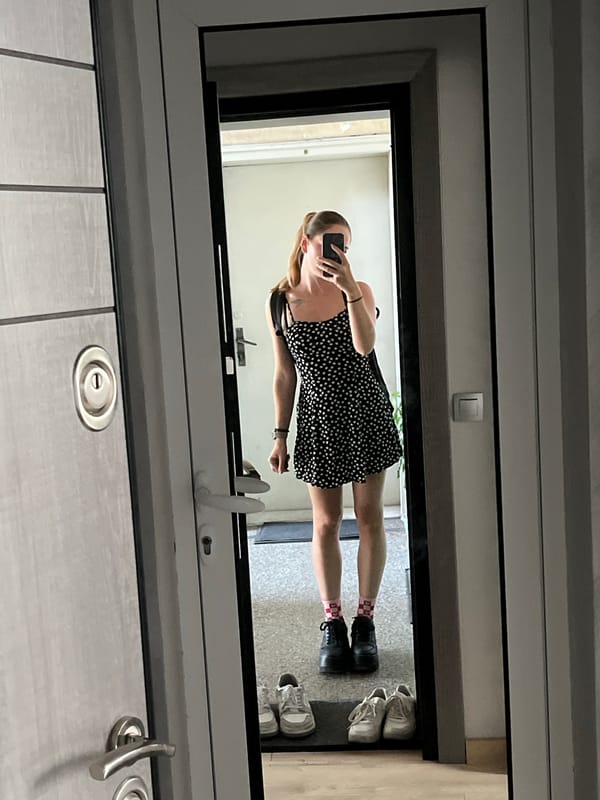 Mirror selfie and stairwell shot from a Pazardzhik apartment
