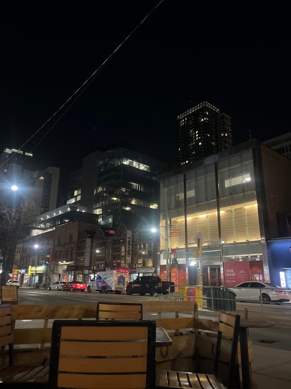 Early morning street scene captured in downtown Toronto