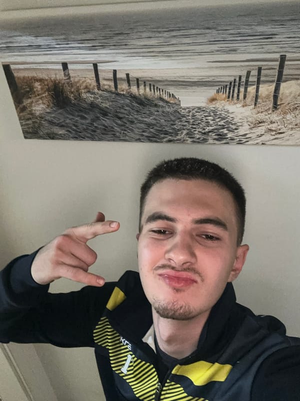 Young man poses for indoor photo in Sofia