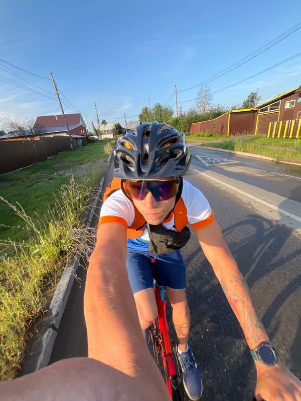 First-person cycling ride through Chaikovsky, Russia