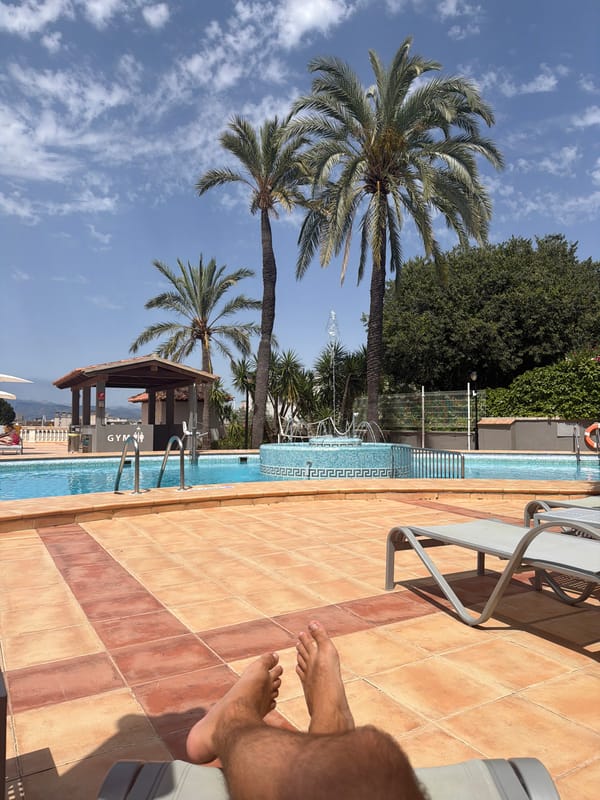 Poolside downtime and city views in Palma de Mallorca