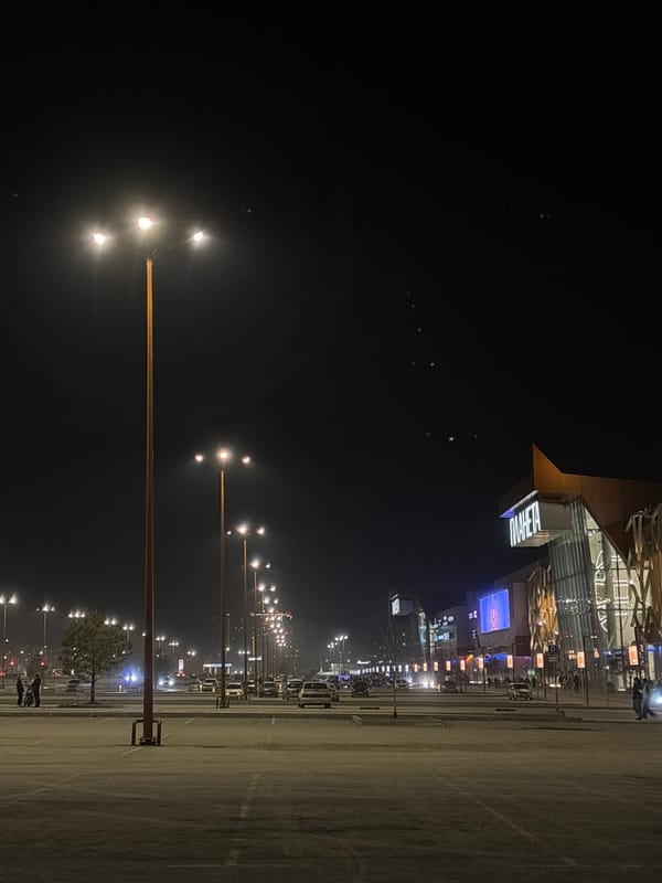 Evening scenes documented across Perm, Russia locations