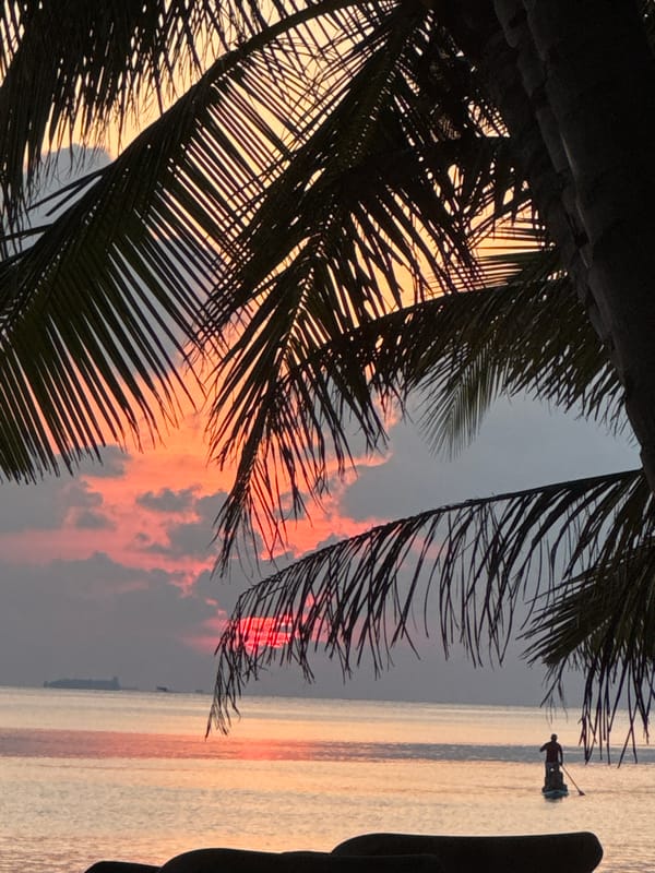 Drone captures scenic sunset views of Maldives coastline