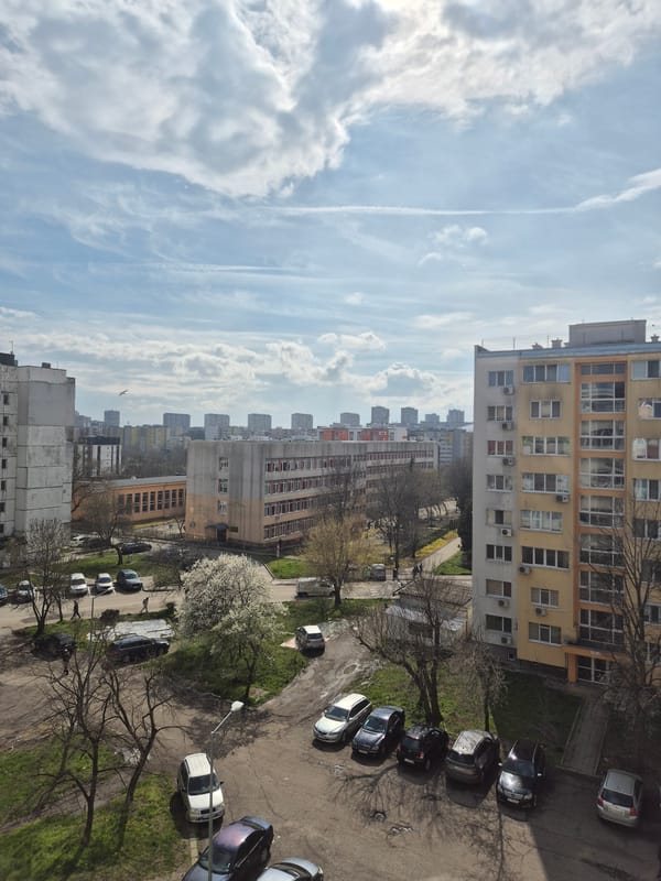Sunny day in Burgas captures residential area and gym workout