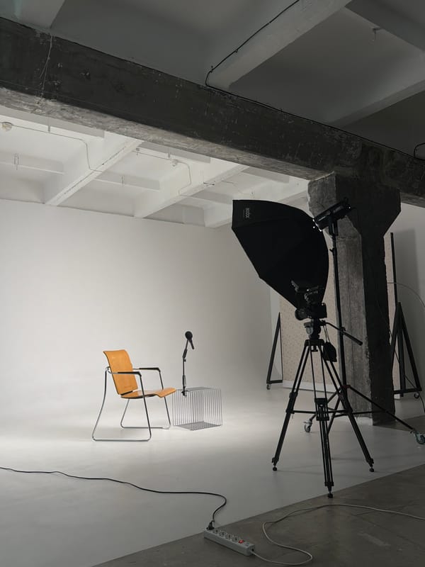 Studio setup for interview or portrait shoot in Krasnoyarsk