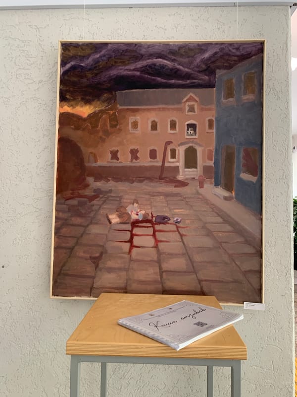 Painting of brown building documented in Chaikovsky, Russia