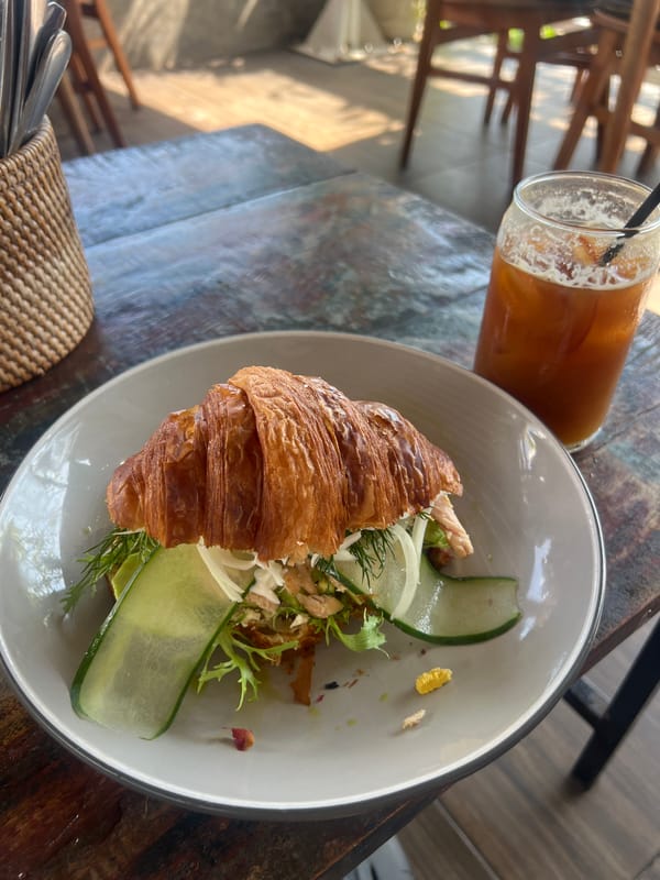Morning cafe breakfast captured in North Kuta, Indonesia