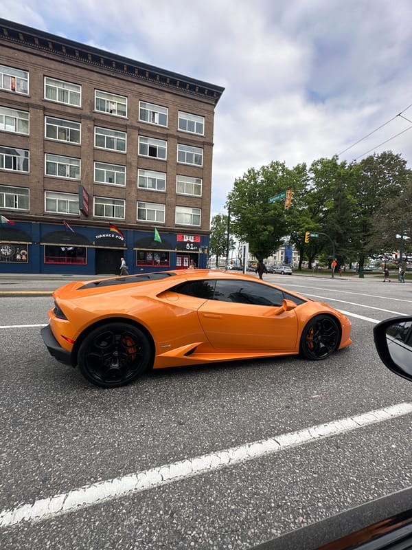 Orange Lamborghini spotted parked on Vancouver street