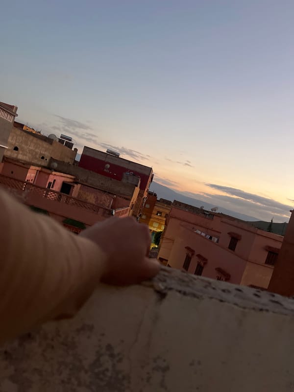 Evening life and construction documented in Ouaouizert, Morocco