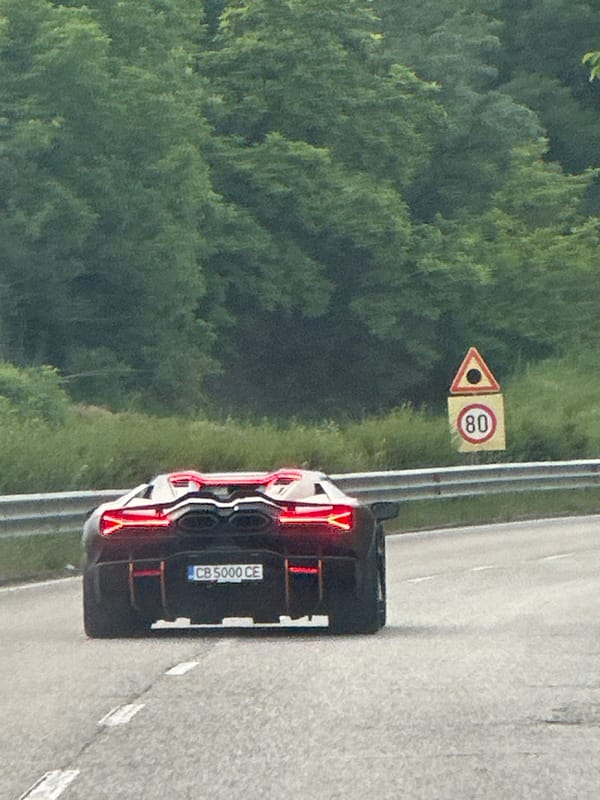 Black Lamborghini spotted driving through Pleven, Bulgaria