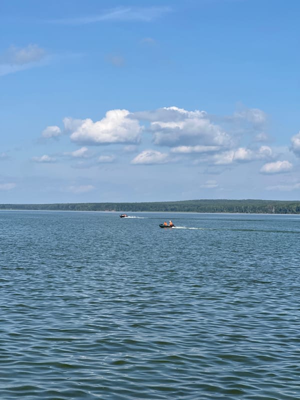 Summer afternoon at the Kama River embankment in Chaikovsky