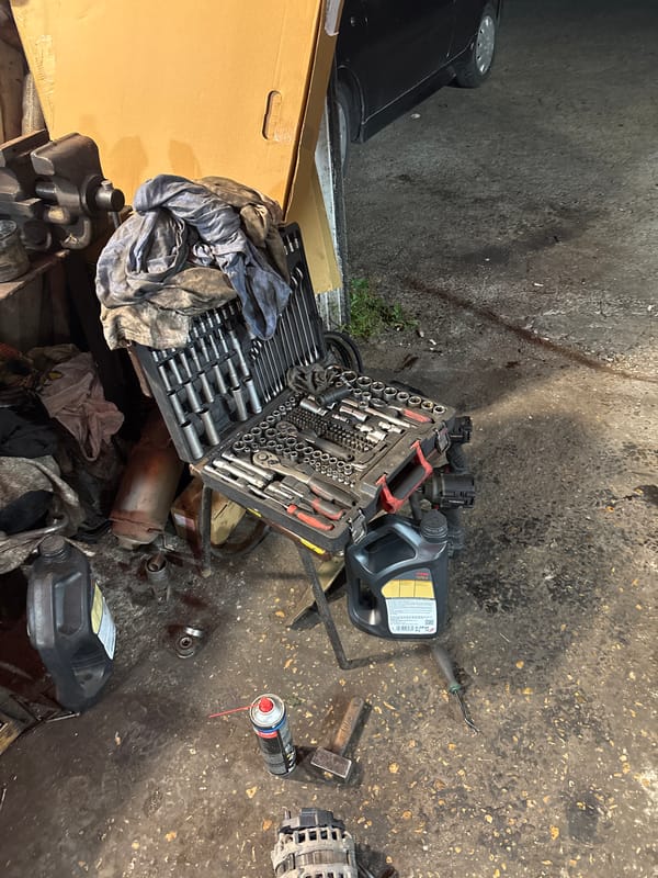 Garage maintenance work documented in Lovech, Bulgaria