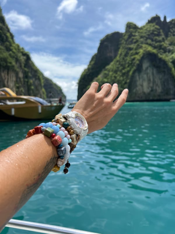 Early morning swimming excursion captured in Ao Nang bay