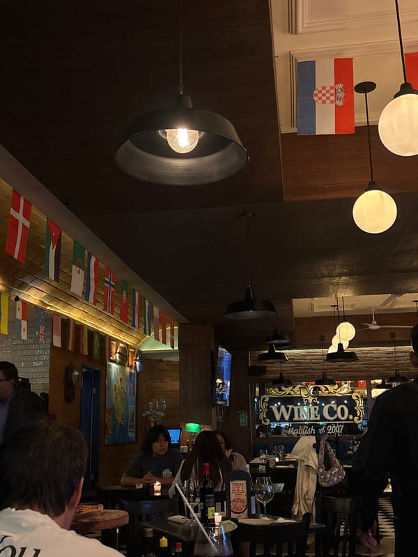 Late-night dining captured at Wine Co. restaurant in Mexico City