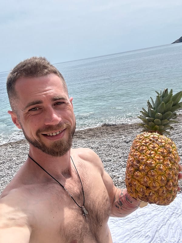 Children enjoy beach picnic with fruit in Prijevor Montenegro