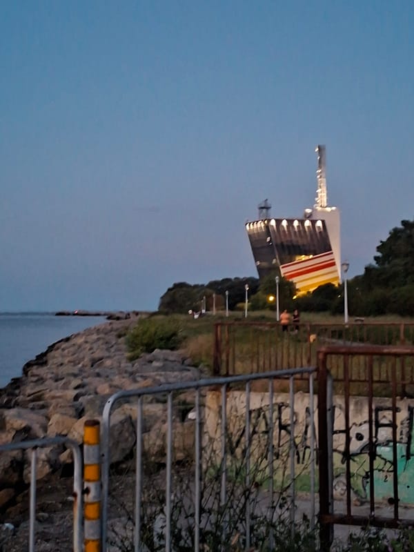 Varna's waterfront and skyline at dusk into night
