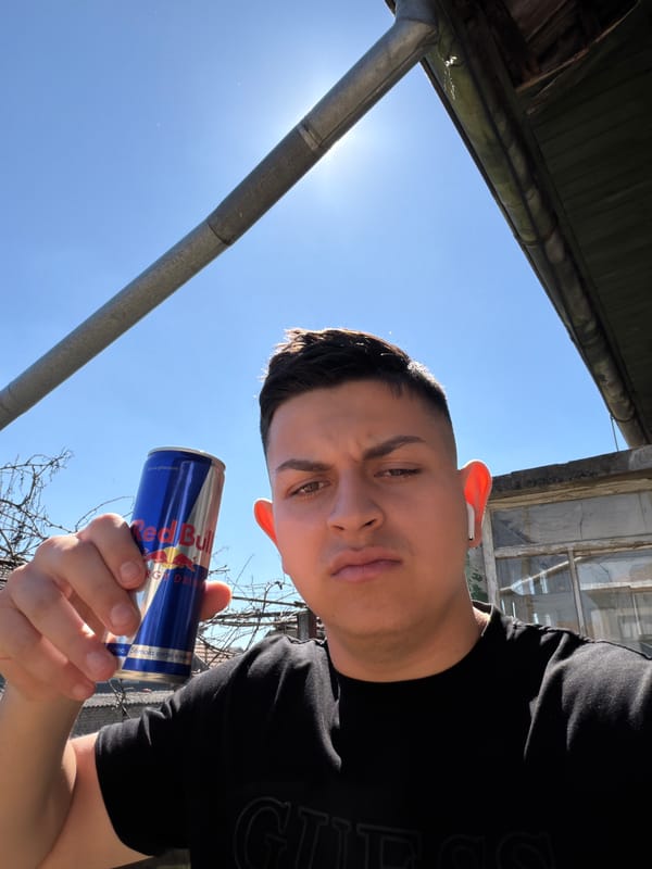Man photographed with Red Bull drink in Dolni Dabnik
