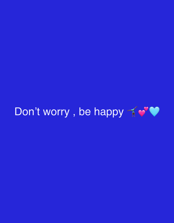 Motivational message captured on blue background display