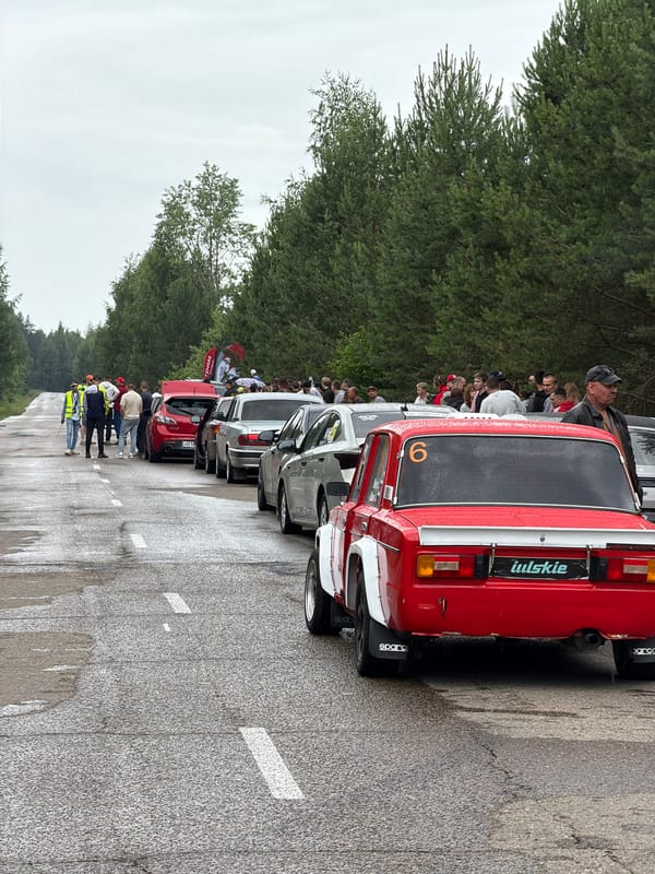 Wet-road drag racing event in Chaikovsky, Russia