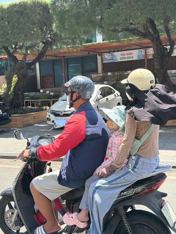 Nha Trang street traffic on a busy sunny morning