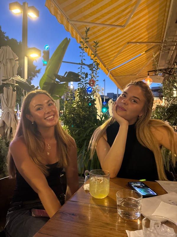 Evening drinks and dining at a Tel Aviv outdoor café
